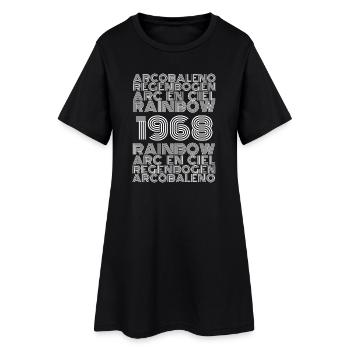 Regenbogen 1968 - Frauen T-Shirt-Kleid - Schwarz - Vorne