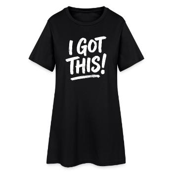 Ich habe diesen kühnen Pinsel bekommen - Frauen T-Shirt-Kleid - Schwarz - Vorne