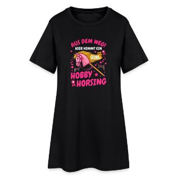 Aus dem Weg Hobby Horsing Girl Steckenpferd - Frauen T-Shirt-Kleid - Schwarz - Vorne