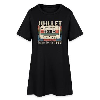 Juillet 1986 Cadeau Anniversaire Juillet 1986  - Robe T-shirt Femme - noir - Devant