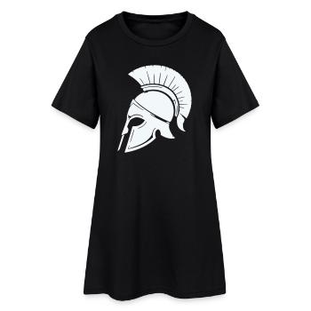 Spartanischer Helmschutz Grafik Blau - Frauen T-Shirt-Kleid - Schwarz - Vorne