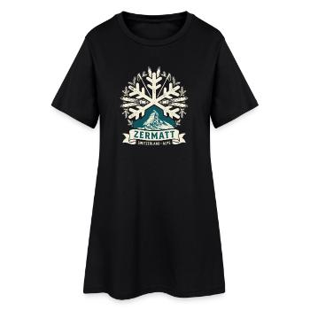 Alpes de Suisse de Zermatt vintage - Robe T-shirt Femme - noir - Devant