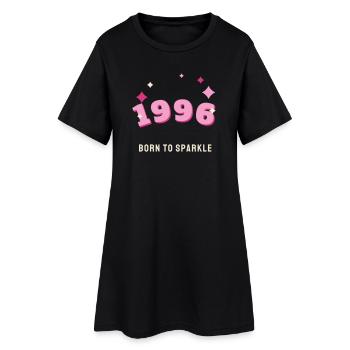 1996 Born to Sparkle Jahrgang 30. Geburtstag - Frauen T-Shirt-Kleid - Schwarz - Vorne