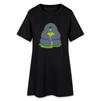Maulwurf Obst - Frauen T-Shirt-Kleid - Schwarz - Vorne