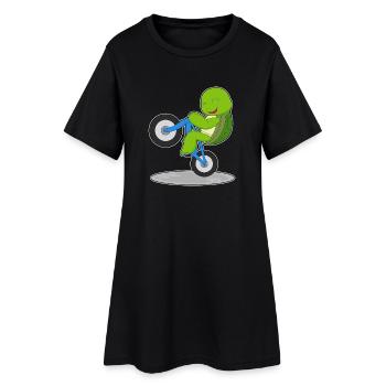 Turtle Bicycle - Women’s T-Shirt Dress - black - Front