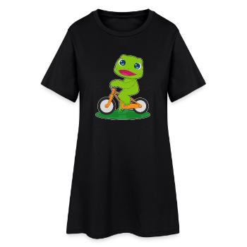 Vélo Grenouille - Robe T-shirt Femme - noir - Devant