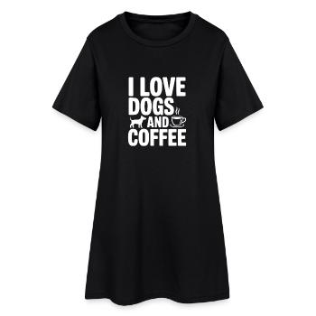 I Love Dogs And Coffee - Women’s T-Shirt Dress - black - Front