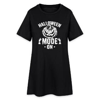 Pumpkin Halloween Mode On - Halloween Party - Frauen T-Shirt-Kleid - Schwarz - Vorne