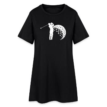 Golf Schwung Silhouette - Frauen T-Shirt-Kleid - Schwarz - Vorne