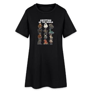  Cryptids Of The World Niedliches - Frauen T-Shirt-Kleid - Schwarz - Vorne
