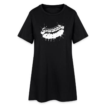 Hot Dog Ink Splash & Splash White - Frauen T-Shirt-Kleid - Schwarz - Vorne
