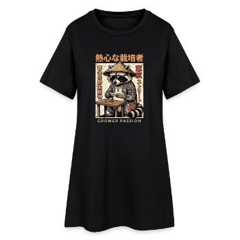 Kiffer Shibuya Waschbär - Frauen T-Shirt-Kleid - Schwarz - Vorne