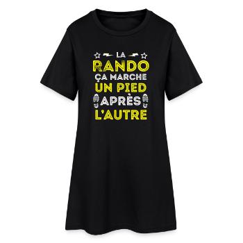 La Rando ça marche un pied après l'autre - Robe T-shirt Femme - noir - Devant