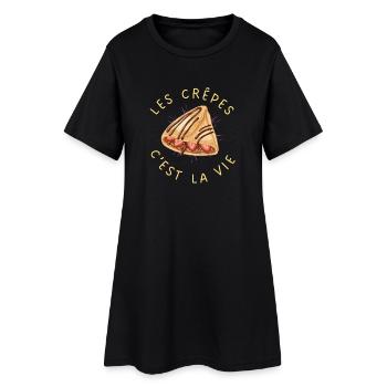 Les crêpes c'est la vie - Robe T-shirt Femme - noir - Devant