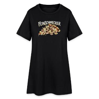 Lustige feinschmecker Pizza - Pommes Ananas Wurst - Frauen T-Shirt-Kleid - Schwarz - Vorne