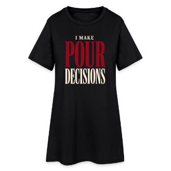 Schlechte Entscheidungen - Lustiges Wein Shirt - Frauen T-Shirt-Kleid - Schwarz - Vorne