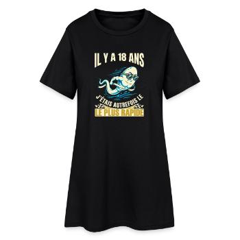 Anniversaire 18 Ans Humour Le Plus Rapide - Robe T-shirt Femme - noir - Devant