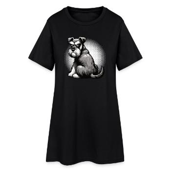Schnauzer Riesenschnauzer Schnauzerbesitzer - Frauen T-Shirt-Kleid - Schwarz - Vorne