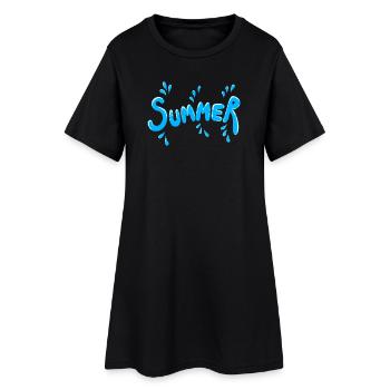 Splish Splash - Frauen T-Shirt-Kleid - Schwarz - Vorne