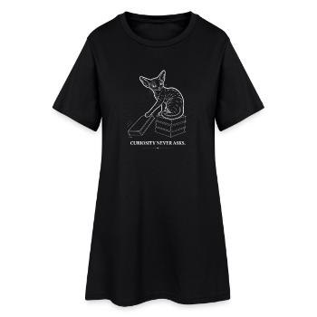 Devon Rex – Curiosity Never Asks - Frauen T-Shirt-Kleid - Schwarz - Vorne