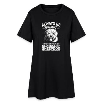 Vieux cadeau de la blague du chien de berger anglais : Bobtail - Robe T-shirt Femme - noir - Devant