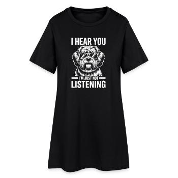 Lhasa Apso Drôle, Cadeau Lhasa Apso - Robe T-shirt Femme - noir - Devant