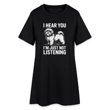 Lhasa Apso Drôle, Cadeau Lhasa Apso - Robe T-shirt Femme - noir - Devant
