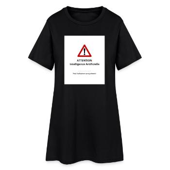 Attention : IA hallucinante - Robe T-shirt Femme - noir - Devant