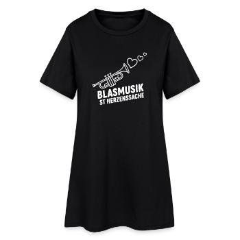 Blasmusik Herzensache – Trompete Musikant Design - Frauen T-Shirt-Kleid - Schwarz - Vorne