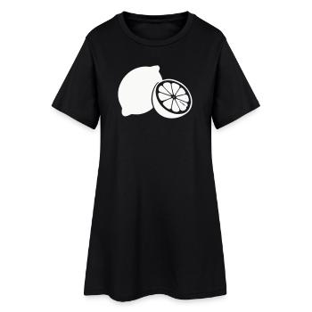 Zitrus-Silhouette Zitronen - Frauen T-Shirt-Kleid - Schwarz - Vorne