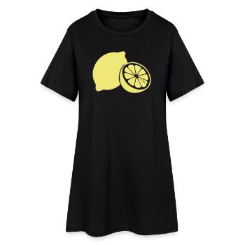 Zitrone Silhouette Gelbe Frische - Frauen T-Shirt-Kleid - Schwarz - Vorne