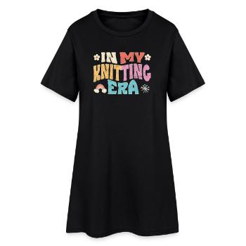 À l’époque du tricot - Robe T-shirt Femme - noir - Devant