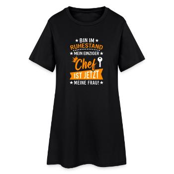 Ruhestand Chef Ist Jetzt Meine Frau Rente - Frauen T-Shirt-Kleid - Schwarz - Vorne