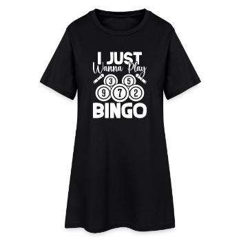 Bingo Player I Just Wanna Play Bingo - Frauen T-Shirt-Kleid - Schwarz - Vorne