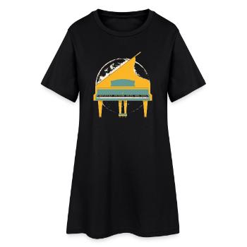 Tasten Fühlen - Frauen T-Shirt-Kleid - Schwarz - Vorne