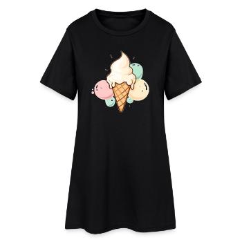 Kugel Für Kugel Glücklich - Frauen T-Shirt-Kleid - Schwarz - Vorne