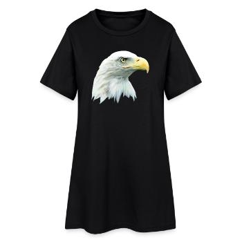 Adlerkopf, Weißkopfseeadler, Adler, Greifvogel aus - Frauen T-Shirt-Kleid - Schwarz - Vorne