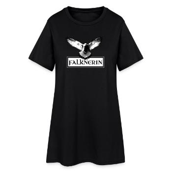 Falknerin Adler Falke Falknerei Schild - Frauen T-Shirt-Kleid - Schwarz - Vorne