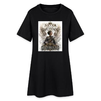 Woman_and_Greyhound - Frauen T-Shirt-Kleid - Schwarz - Vorne