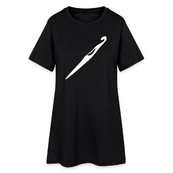 Häkeln Häkelnadel Geschenk - Frauen T-Shirt-Kleid - Schwarz - Vorne