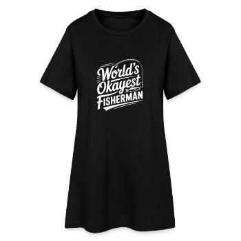 Der beste Fischer der Welt - Frauen T-Shirt-Kleid - Schwarz - Vorne