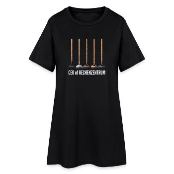 Leiter vom Rechenzentrum Gärtner Gärtnerin Garten - Frauen T-Shirt-Kleid - Schwarz - Vorne