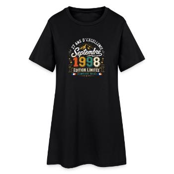 Vintage rétro septembre 1996 anniversaire 27 Ans - Robe T-shirt Femme - noir - Devant