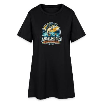 Angelmodus – Bitte nicht stören Angler - Frauen T-Shirt-Kleid - Schwarz - Vorne