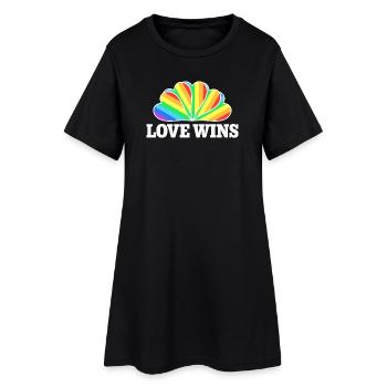 Love Wins - Rainbow Statement Design - Robe T-shirt Femme - noir - Devant