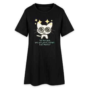 Gute Nacht, ich bin müde - Frauen T-Shirt-Kleid - Schwarz - Vorne
