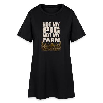  Not My Pig Not My Farm Bauernhof Schweine - Frauen T-Shirt-Kleid - Schwarz - Vorne