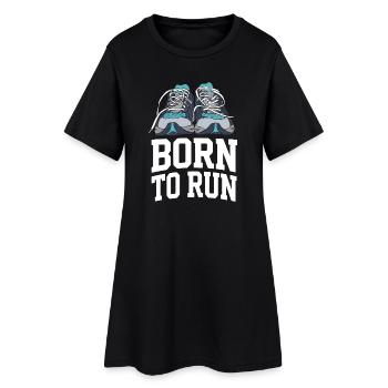 Trailrunning – Geboren zum Laufen - Frauen T-Shirt-Kleid - Schwarz - Vorne