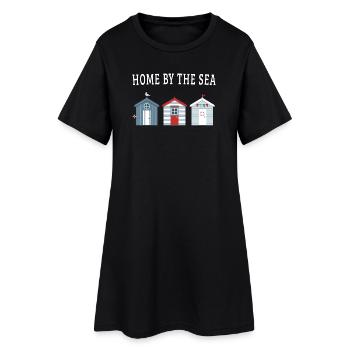 Home by the Sea – Strandhäuser - Frauen T-Shirt-Kleid - Schwarz - Vorne