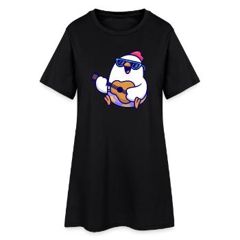Penguin Guitar Beach Jam - Frauen T-Shirt-Kleid - Schwarz - Vorne